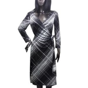 BCBGMaxAzria Diagonal Striped Wrap Dress